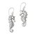 Sterling silver dangle earrings, 'Friendly Seahorse' - Seahorse Motif Dangle Earrings in Sterling Silver thumbail