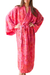 Batik rayon robe, 'Batik Blush' - Batik Rayon Robe in Rose and Berry Pink from Bali