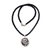 Leather and bone pendant necklace, 'Leo' - Balinese Handmade Leo Zodiac Leather Pendant Necklace
