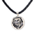 Leather and bone pendant necklace, 'Leo' - Balinese Handmade Leo Zodiac Leather Pendant Necklace