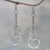 Sterling silver dangle earrings, 'Three Circles' - Sterling Silver Circular Dangle Earrings from Indonesia (image 2b) thumbail