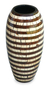 Coconut shell vase, 'Stripes' - Coconut Shell Striped Vase
