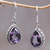 Amethyst dangle earrings, 'Sparkling Dew' - 925 Silver Earrings with Amethyst Total 8 Carats from Bali (image 2) thumbail