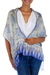 Silk batik scarf, 'Royal Java Blue' - Handmade Silk Batik Scarf from Indonesia (image 2c) thumbail