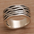 Sterling silver band ring, 'Soul Current' - Artisan Handmade 925 Sterling Silver Band Ring Indonesia