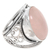 Rose quartz cocktail ring, 'Pink Moon' - Hand Crafted Sterling Silver Ring from Indonesia