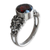 Garnet flower ring, 'Crimson Frangipani' - Garnet and Sterling Silver Flower Ring (image 2b) thumbail