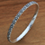 Sterling silver bangle bracelet, 'Silver Garland' - Artisan Handcrafted Floral Sterling Silver Bangle Bracelet (image 2) thumbail