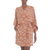 Rayon robe, 'Windy Beach in Orange' - Balinese Rayon Print Robe in Ivory and Orange