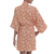 Rayon robe, 'Windy Beach in Orange' - Balinese Rayon Print Robe in Ivory and Orange