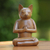 Wood sculpture, 'Cat in Deep Meditation' - Wood Cat Sculpture from Indonesia (image 2) thumbail