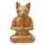 Wood sculpture, 'Cat in Deep Meditation' - Wood Cat Sculpture from Indonesia thumbail