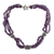 Halskette mit Amethyst-Perlen, „Twilight Twist“ – Dreisträngige Halskette mit Amethyst-Perlen