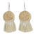 Palm fiber dangle earrings, 'Beautiful Baskets' - Circular Palm Fiber Dangle Earrings from Mexico
