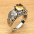 Citrine solitaire ring, 'Golden Moonlight' - Balinese Artisan Crafted Silver and Citrine Solitaire Ring