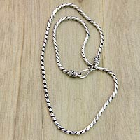 Sterling silver chain necklace, 'Silver Sleek' - Sterling Silver Chain Necklace