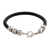 Men's leather braided bracelet, 'Warrior's Fortune' - Men's Leather and Sterling Silver Bracelet (image 2d) thumbail