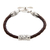 Leather braided bracelet, 'Tribal Scroll in Brown' - Leather braided bracelet
