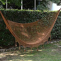 Hammock, 'Copper Filigree' (double) - Mexican Solid Rope Hammock (Double)