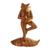 Wood sculpture, 'Tree Pose Yoga Frog' - Handcrafted Wood Sculpture