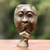 Wooden statuette, 'Silence is Golden' - Original Hibiscus Wood Sculpture (image 2) thumbail