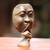 Wooden statuette, 'Silence is Golden' - Original Hibiscus Wood Sculpture (image 2b) thumbail