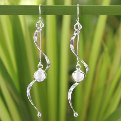 Sterling silver dangle earrings, 'Movement' - Modern Sterling Silver Dangle Earrings