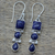Lapis lazuli dangle earrings, 'Royal Blue Glamour' - Lapis Lazuli and Sterling Silver Multi Shape Dangle Earrings