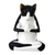 Wood sculpture, 'Tuxedo Kitty Meditates' - Prayer Wood Cat Sculpture thumbail