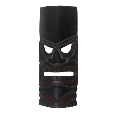 Máscara de madera - Máscara de pared de madera de Albesia tallada a mano de Bali
