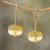 Gold plated sterling silver drop earrings, 'Urban Minimalism' - Modern 18k Gold Plated Sterling Silver Drop Earrings thumbail