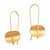 Gold plated sterling silver drop earrings, 'Urban Minimalism' - Modern 18k Gold Plated Sterling Silver Drop Earrings (image 2a) thumbail