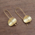 Gold plated sterling silver drop earrings, 'Urban Minimalism' - Modern 18k Gold Plated Sterling Silver Drop Earrings (image 2c) thumbail