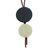 Glass and leather pendant necklace, 'Blue Eclipse' - Blue Glass and Leather Pendant Necklace from Brazil