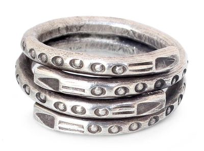 Sterling silver wrap ring, 'Hill Tribe Spiral' - Hand Crafted Sterling Silver Wrap Ring