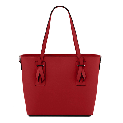 Tuscan Red Leather Ribbon Tote Handbag - Tuscan Ribbon | NOVICA