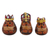 Gourd figurines, 'Owl Kings' (set of 3) - Owl Three Kings Gourd Figurines from Peru (Set of 3)