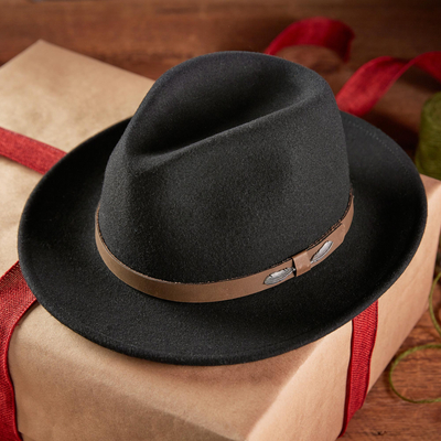 Men's felted wool blend hat, 'Open Plains' - Felted Bison-Wool Hat