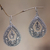 Sterling silver filigree earrings, 'Water' - Sterling silver filigree earrings (image 2) thumbail