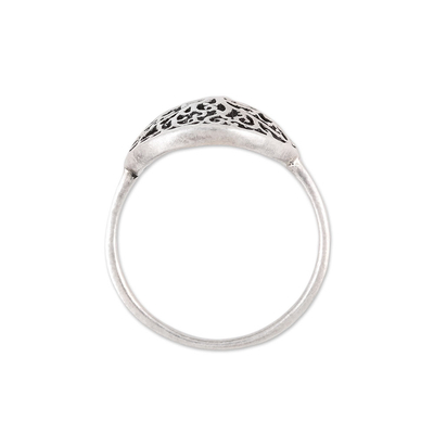 Sterling silver cocktail ring, 'Majestic Jali Tree' - Indian Sterling Silver Cocktail Ring with Jali Tree Motif