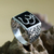 Men's sterling silver ring, 'Sanskrit Om' - Men's Sterling Silver Signet Ring from Indonesia (image 2) thumbail