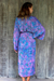 Rayon batik robe 'Purple Mist' - Handcrafted Purple Batik Rayon Robe from Indonesia (image 2c) thumbail