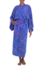 Rayon batik robe 'Purple Mist' - Handcrafted Purple Batik Rayon Robe from Indonesia (image 2d) thumbail