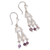 Amethyst chandelier earrings, 'Filigree Rain' - Handcrafted Sterling Silver Filigree Amethyst Earrings