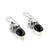 Onyx dangle earrings, 'Black Lotus' - Hand Made Sterling Silver Onyx Dangle Earrings