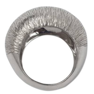Sterling silver dome ring, 'Lava' - Substantial Artisan Crafted Modern Mexican Silver Dome Ring