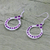 Amethyst dangle earrings, 'Trifecta' - Sterling Silver Dangle Earrings with Amethyst