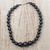 Ebony wood beaded necklace, 'Elegant Circle' - Black Ebony Wood Beaded Necklace from Ghana (image 2) thumbail