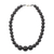 Ebony wood beaded necklace, 'Elegant Circle' - Black Ebony Wood Beaded Necklace from Ghana thumbail