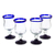 Water glasses, 'Spring' (set of 4) - Collectible Handblown Glass Wine Goblets Drinkware Set of 4